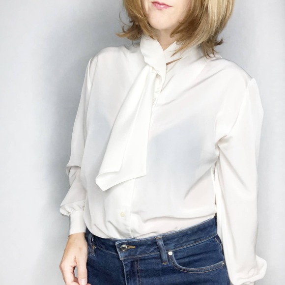 VINTAGE Pendleton 80's White Blouse - Picture 4 of 5